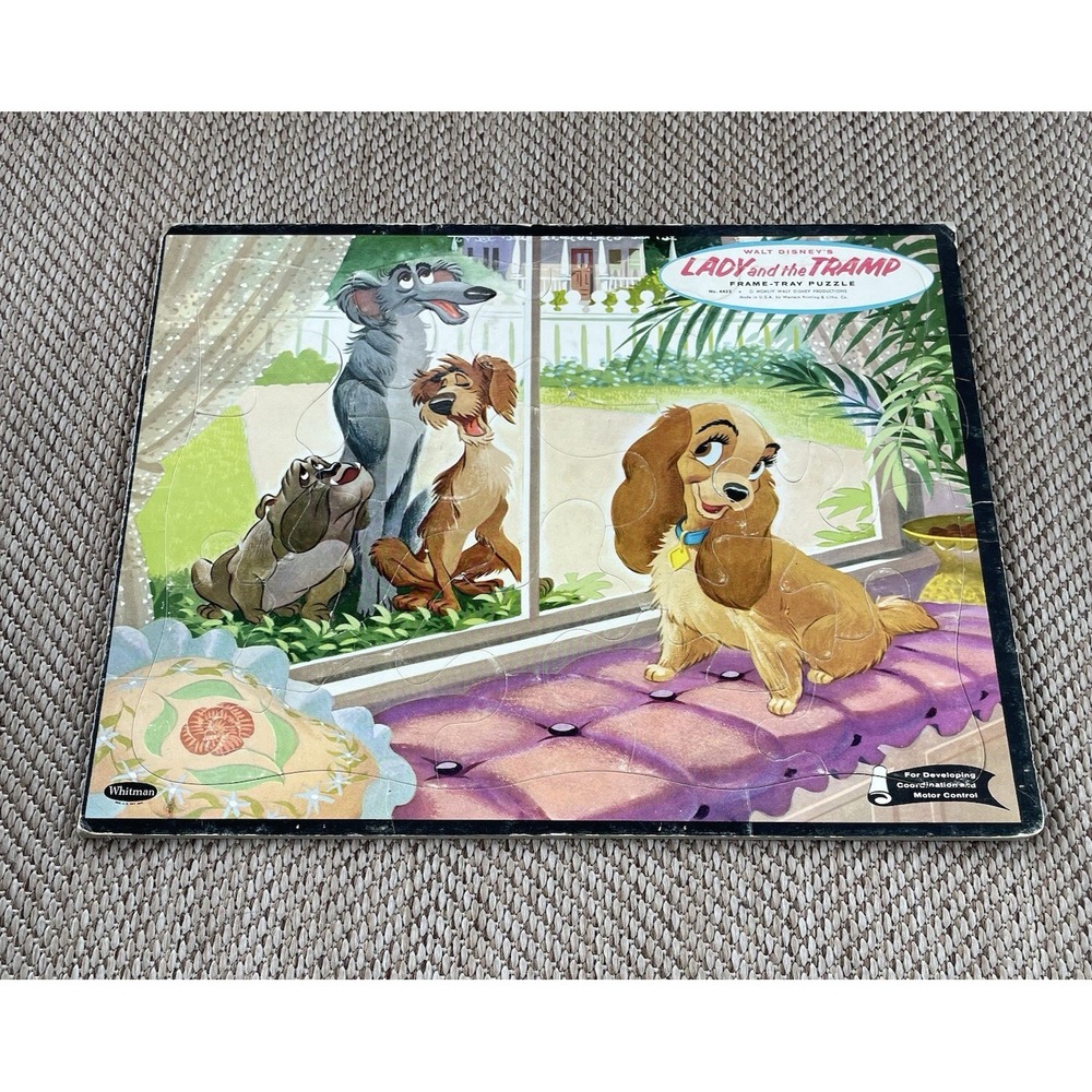 Walt Disney 1954 " Lady and the‎ Tramp " Frame Tray Puzzle
